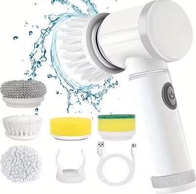 Electric Spin Scrubber,Cleaning Brush Power Scrubber with 5 Replaceable Brush Heads, Electric Cleaning Brush