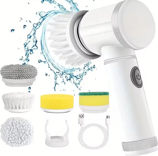 Electric Spin Scrubber,Cleaning Brush Power Scrubber with 5 Replaceable Brush Heads, Electric Cleaning Brush