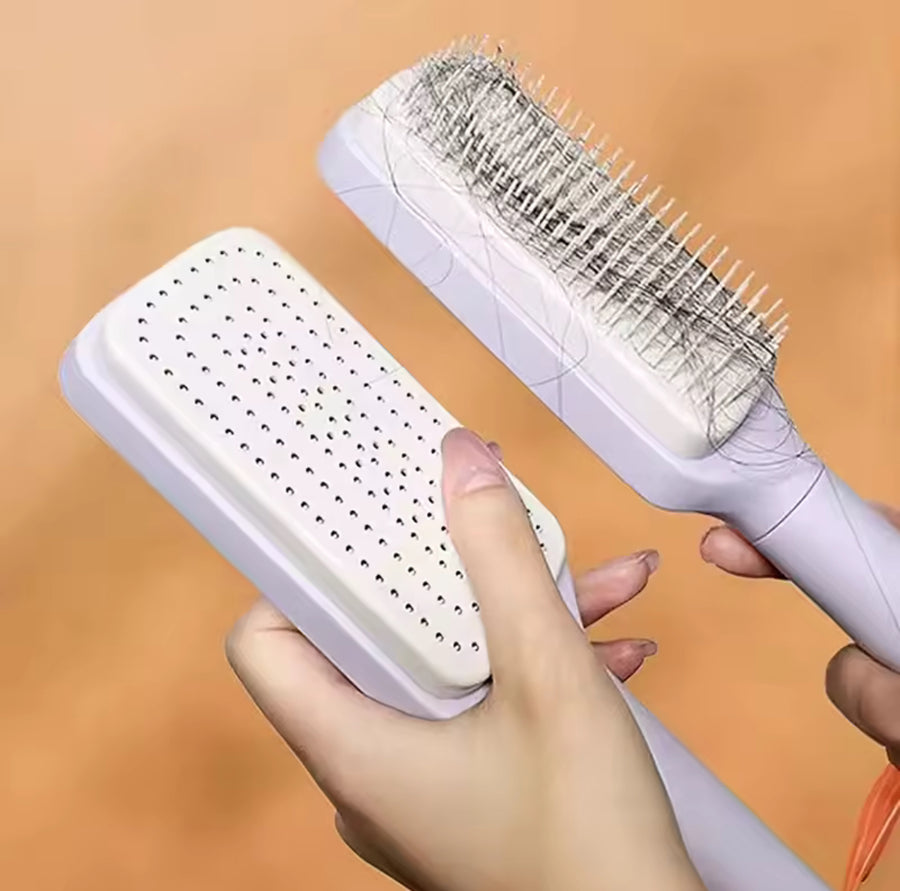 Self Cleaning Hairbrush Women Hair Brush One-key Cleaning Hair Loss Airbag Scalp Massage Comb Anti-Static Hairbrush