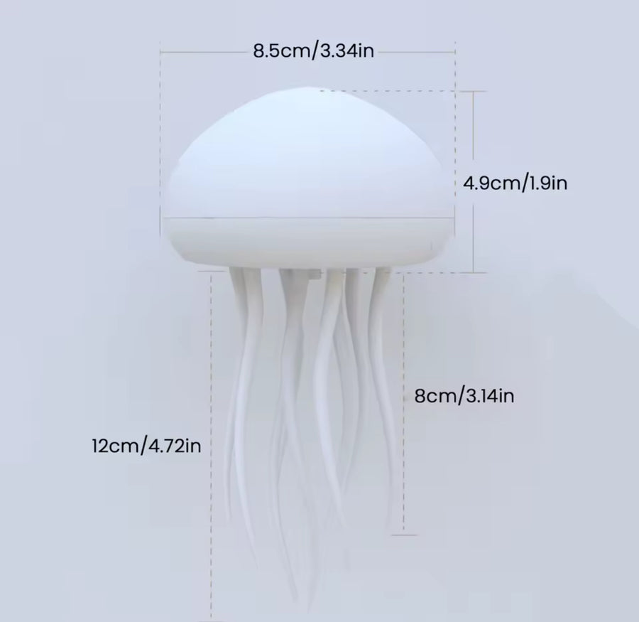 3D Cartoon Dancing Jellyfish Night Light RGB Gradient Cute Jellyfish Bedside Lamp Voice Control Type-C Charging LED Night Lamp
