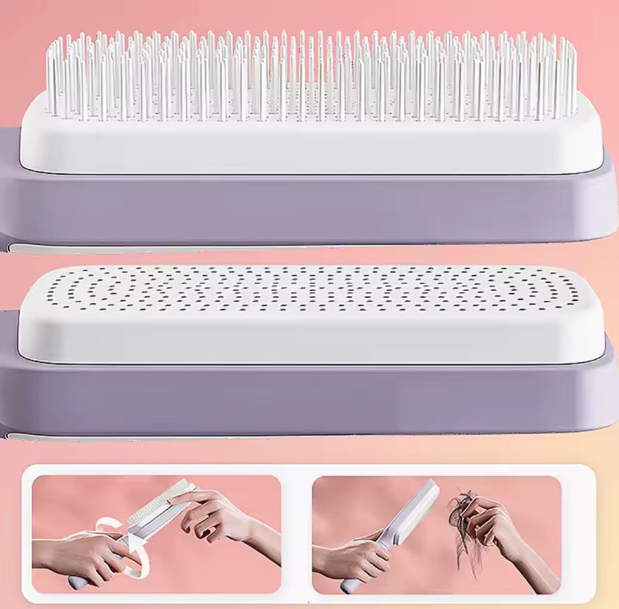 Self Cleaning Hairbrush Women Hair Brush One-key Cleaning Hair Loss Airbag Scalp Massage Comb Anti-Static Hairbrush