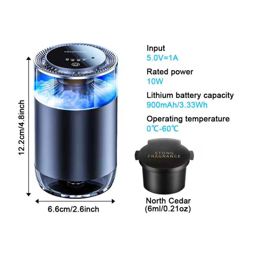 Smart Car Air Aromatherapy Diffuser Rechargeable Car Air Freshener Cloud Mist With Sound Pickup Lamp RGB Light Auto Interior